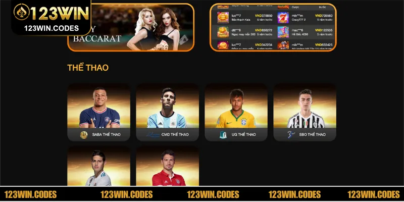Những nhà cung cấp thể thao hàng đầu đồng hành cùng sảnh thể thao 123WIN